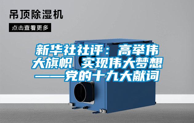 新華社社評:高舉偉大旗幟 實(shí)現(xiàn)偉大夢想——黨的十九大獻(xiàn)詞