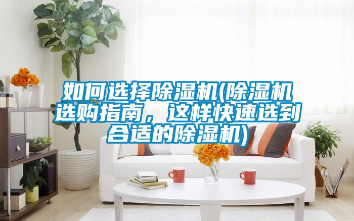 如何選擇除濕機(除濕機選購指南，這樣快速選到合適的除濕機)